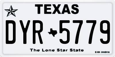 TX license plate DYR5779