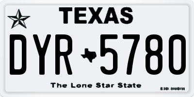 TX license plate DYR5780