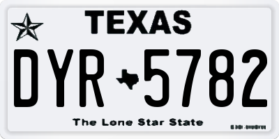TX license plate DYR5782