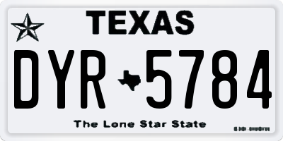 TX license plate DYR5784