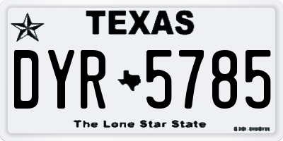 TX license plate DYR5785