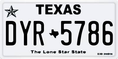 TX license plate DYR5786