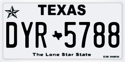 TX license plate DYR5788