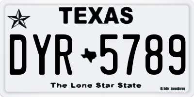 TX license plate DYR5789