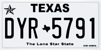 TX license plate DYR5791