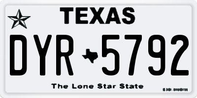 TX license plate DYR5792