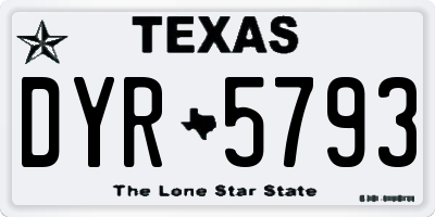 TX license plate DYR5793