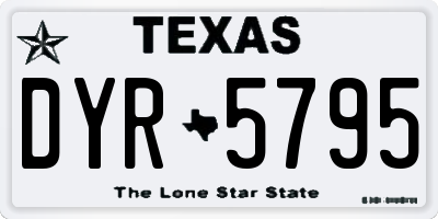 TX license plate DYR5795
