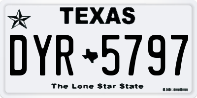 TX license plate DYR5797