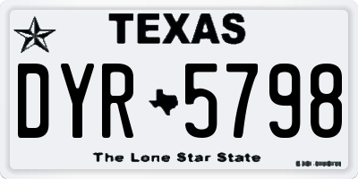 TX license plate DYR5798