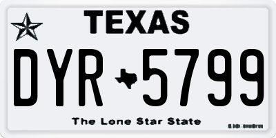 TX license plate DYR5799