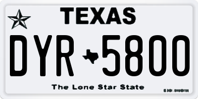 TX license plate DYR5800