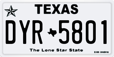 TX license plate DYR5801