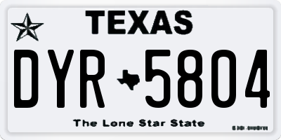 TX license plate DYR5804
