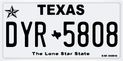 TX license plate DYR5808