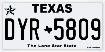TX license plate DYR5809