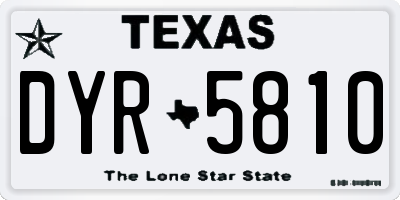 TX license plate DYR5810
