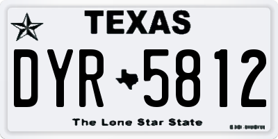 TX license plate DYR5812