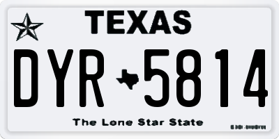 TX license plate DYR5814