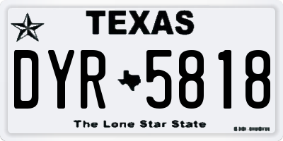 TX license plate DYR5818
