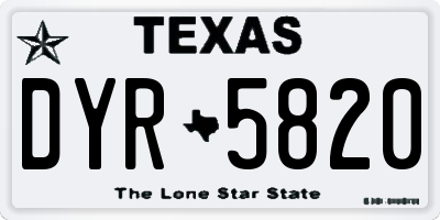 TX license plate DYR5820