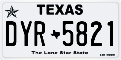TX license plate DYR5821