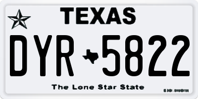 TX license plate DYR5822