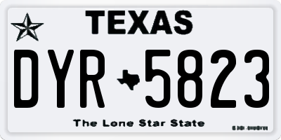 TX license plate DYR5823