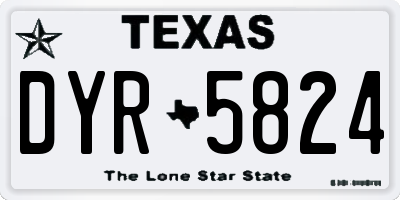 TX license plate DYR5824