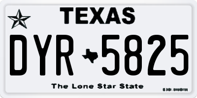 TX license plate DYR5825