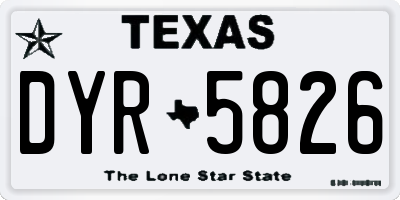 TX license plate DYR5826