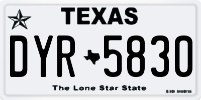 TX license plate DYR5830