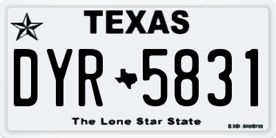 TX license plate DYR5831