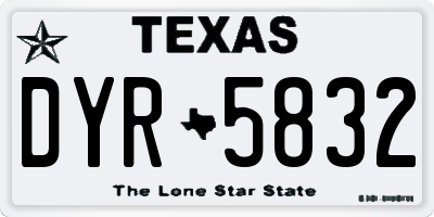 TX license plate DYR5832