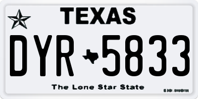 TX license plate DYR5833
