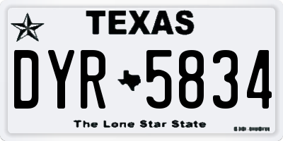TX license plate DYR5834