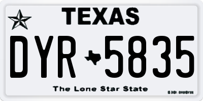 TX license plate DYR5835