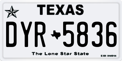 TX license plate DYR5836