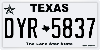 TX license plate DYR5837
