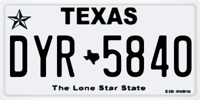 TX license plate DYR5840