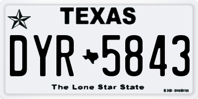 TX license plate DYR5843