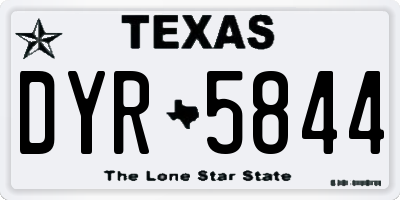 TX license plate DYR5844