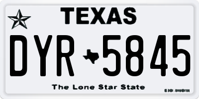 TX license plate DYR5845