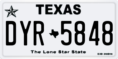 TX license plate DYR5848