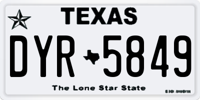TX license plate DYR5849