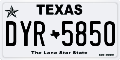 TX license plate DYR5850