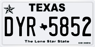 TX license plate DYR5852