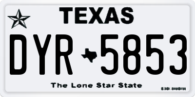TX license plate DYR5853