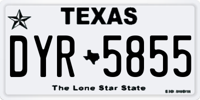 TX license plate DYR5855