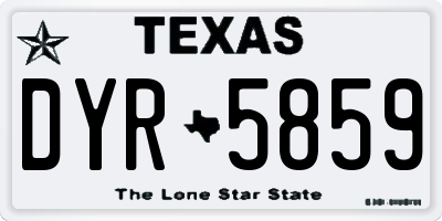TX license plate DYR5859
